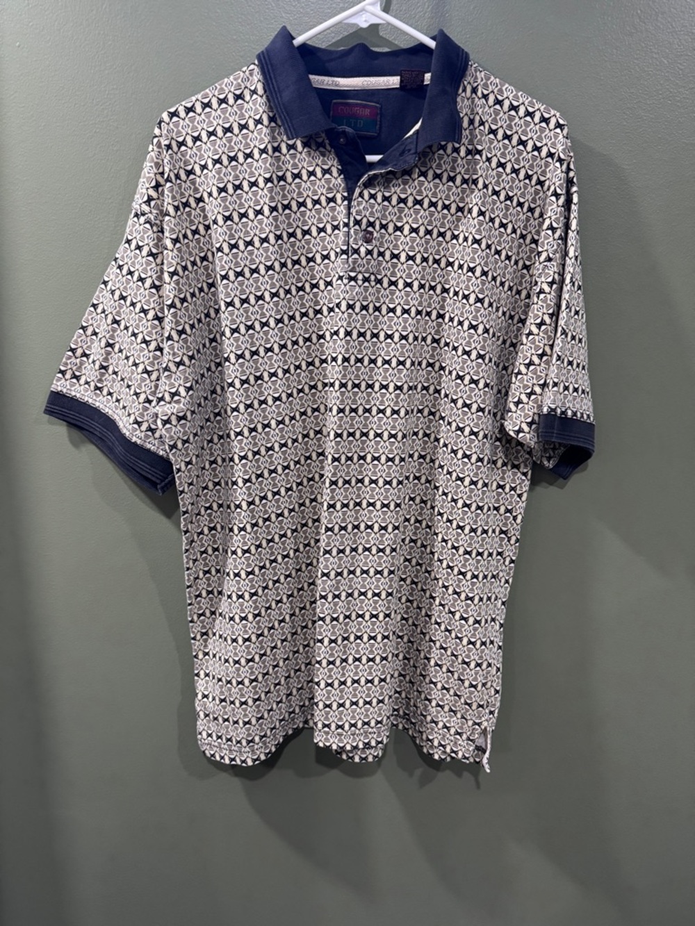 Vintage Cougar LTD Patterned Polo Large